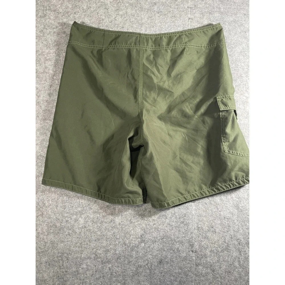 Mossimo Supply Co Mens Olive Green Board Shorts Size 38 Cargo Pocket Swim Trunks